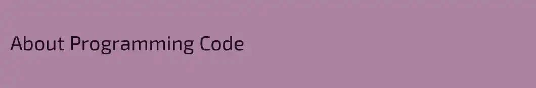 About Programming Code